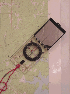 Compass on Map